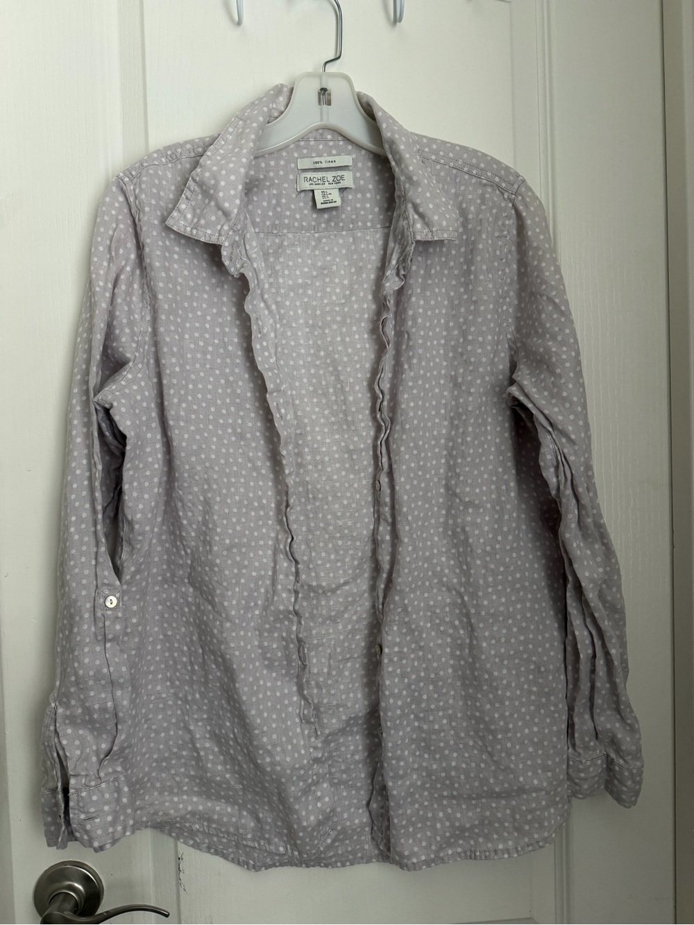 Rachel Zoe Lightweight Dot-Print Shirt in Light Lavender